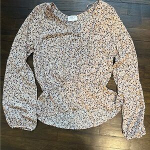 Juniors Crop Toped Blouse Floral Print Women's Top